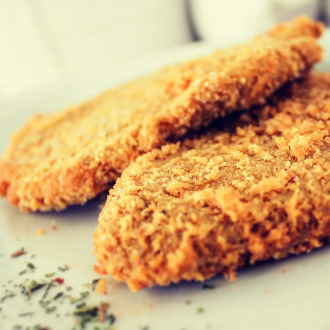 Crispy breaded and fried vegan appetizer by Chef Bakiel