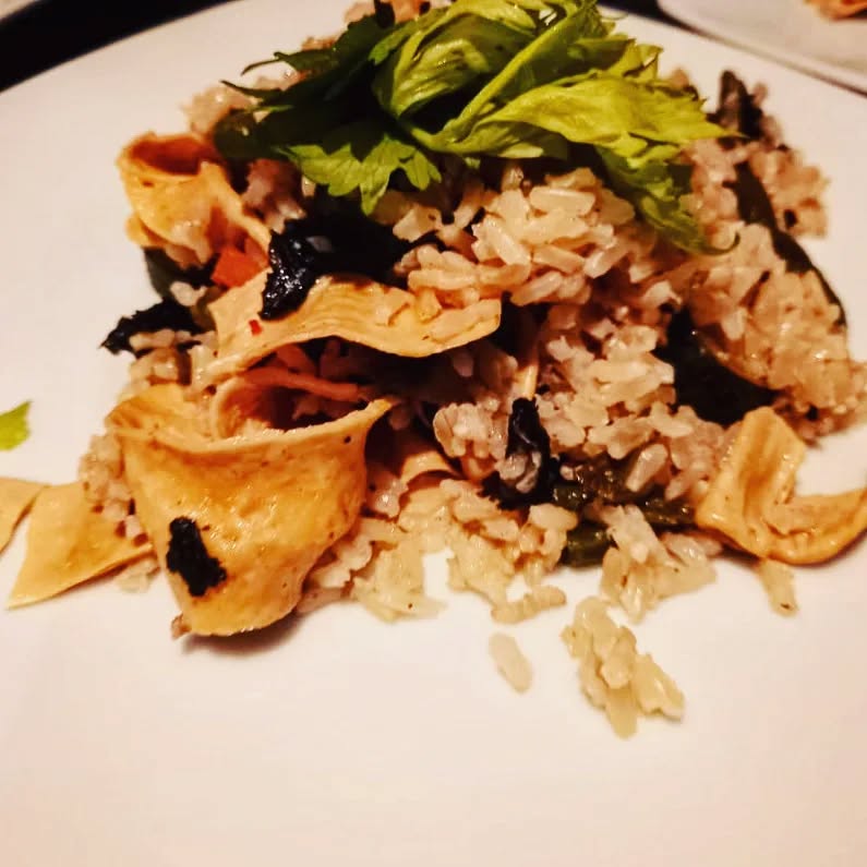 Flavourful vegan rice dish with mixed vegetables - Plant-based catering Rosebank